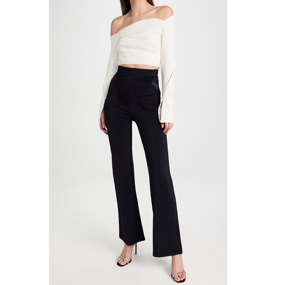 Joostricot navy/black tinsel party pants NWT